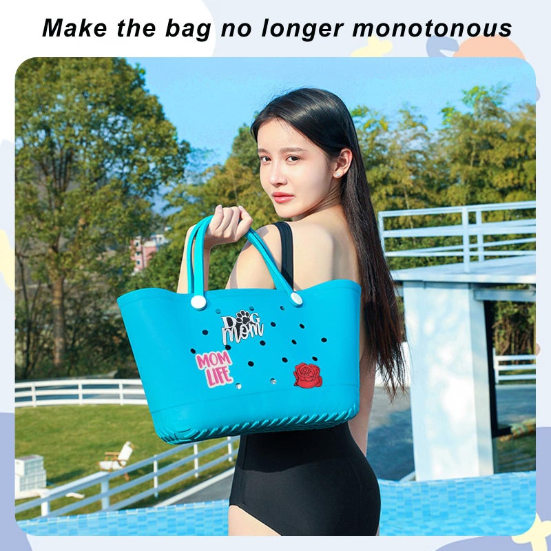 Lckaey Rubber Beach Bag Accessories-PVC Rubber decoration-for EVA Purse Bogg Inserts Y064Figure 43 - Image 3